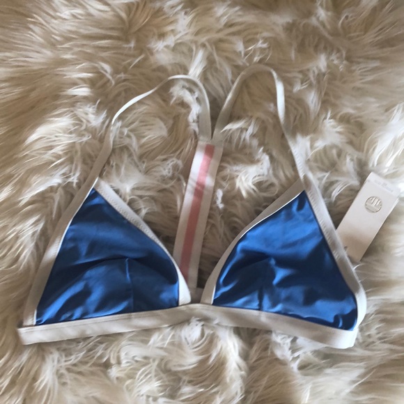 Tory Burch Other - Tory Burch Sport Color Block Bikini Top Sunny Blue